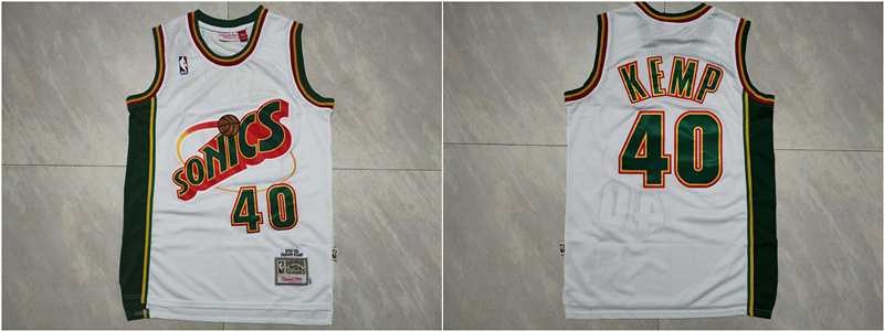 Supersonics 40 Shawn Kemp White 1995 96 Hardwood Classics Jersey,We sell and wholesale Supersonics 40 Shawn Kemp White 1995 96 Hardwood Classics Jersey on line form chian!